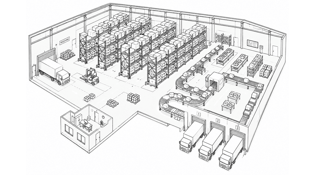 Stord fulfillment warehouse illustration